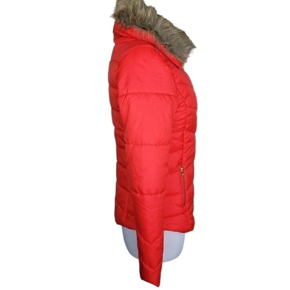 Arizona NWT Women's Bright Red Orange Puffer Jacket Size S